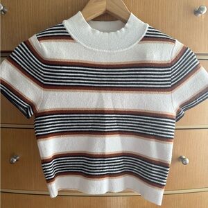 Striped Short Sleeve Women's Top